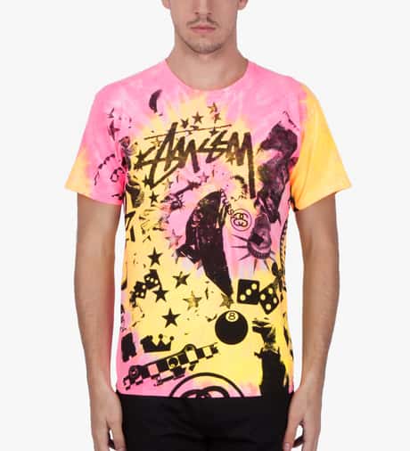 Tie Dye Tee Shirt Stussy Stüssy Pink Classic College Tie-dye T