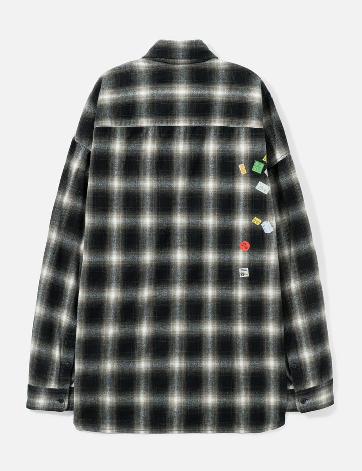 Maison Mihara Yasuhiro Price Sticker Printed Check Shirt