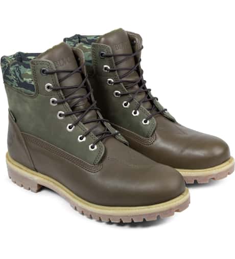 Dark Green Mens Olive Green Timberland Boots Black Scale Timberland X Black Scale Olive Green 6-inch Premium