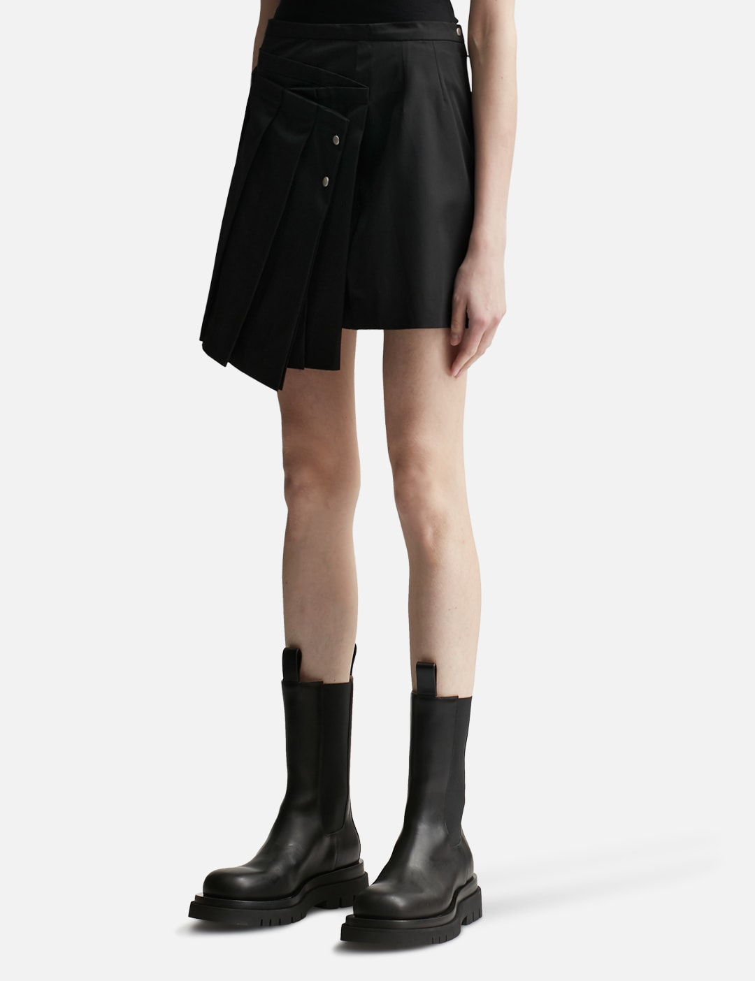 Fold-Detail Pleats Mini Skirt view 14