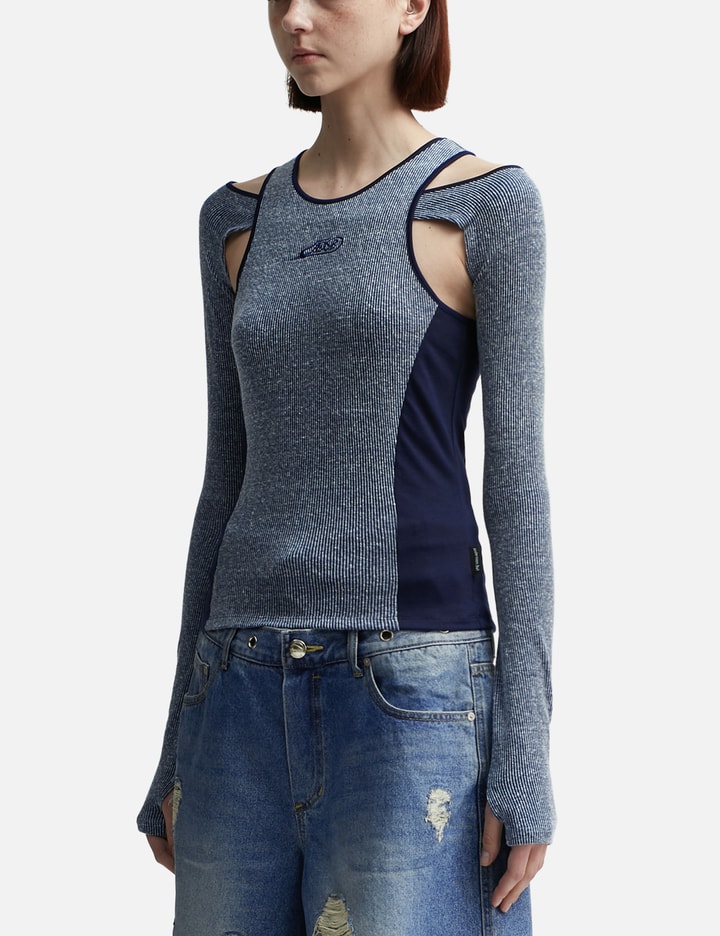 Shop Andersson Bell Lina Cut-out Layered Top In Blue
