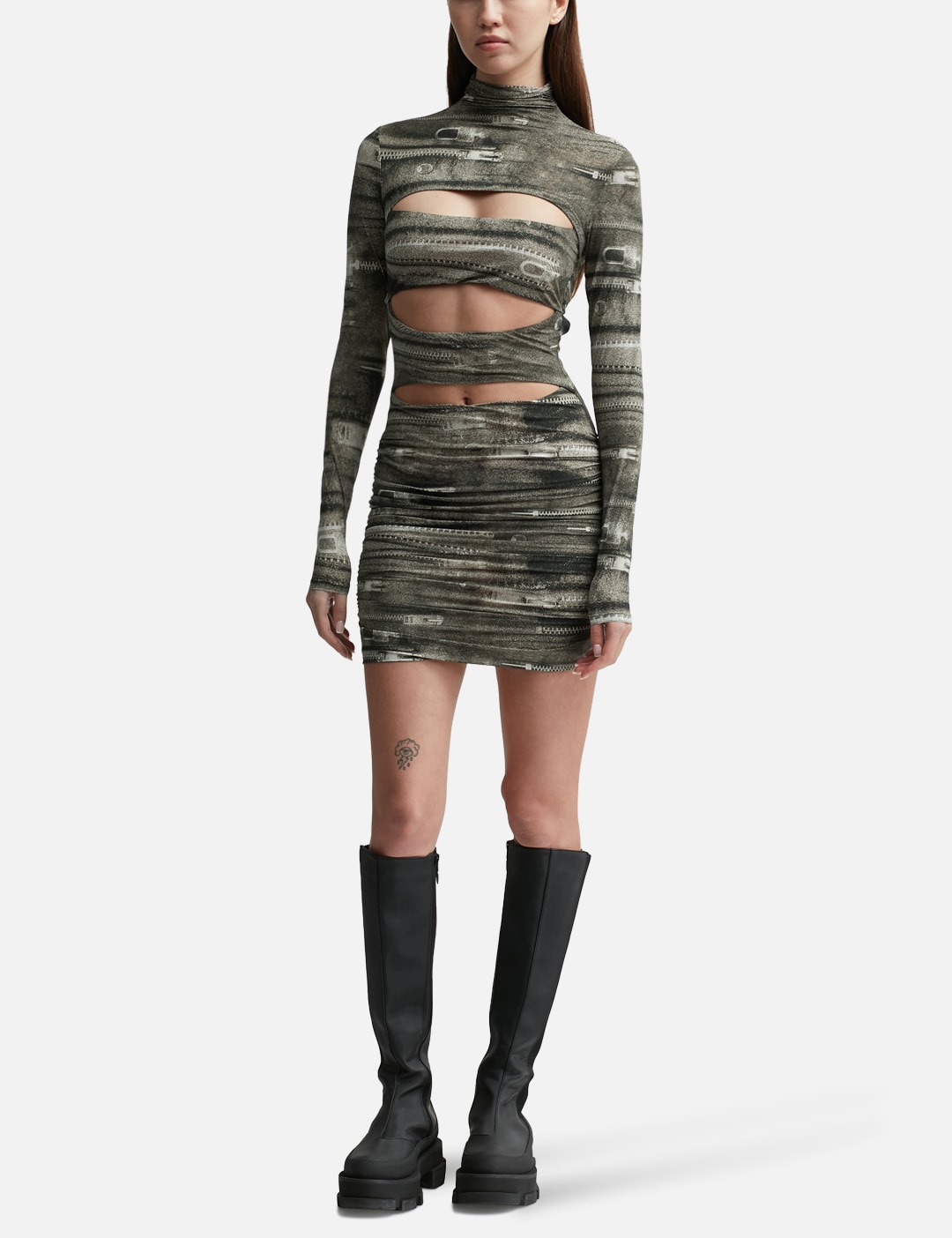 Elena Zipper Turtleneck Mini Dress view 16