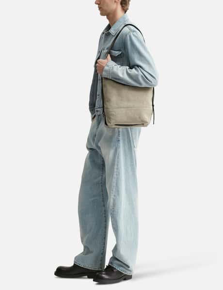 Lemaire Small Belted Tote Bag In Cotton Canvas - タイダイ染め 