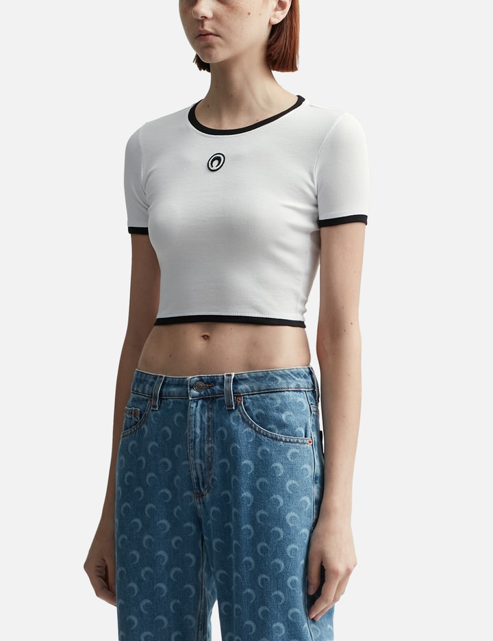 Moon Logo Ribbed Crop Top Placeholder Image