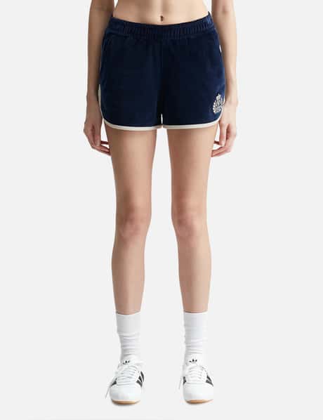 Sporty & Rich NY Crest Velour Shorts