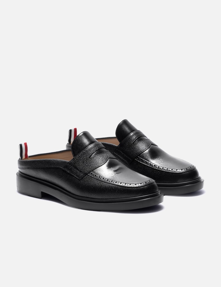 Pebbled Leather Penny Loafer Mules Placeholder Image