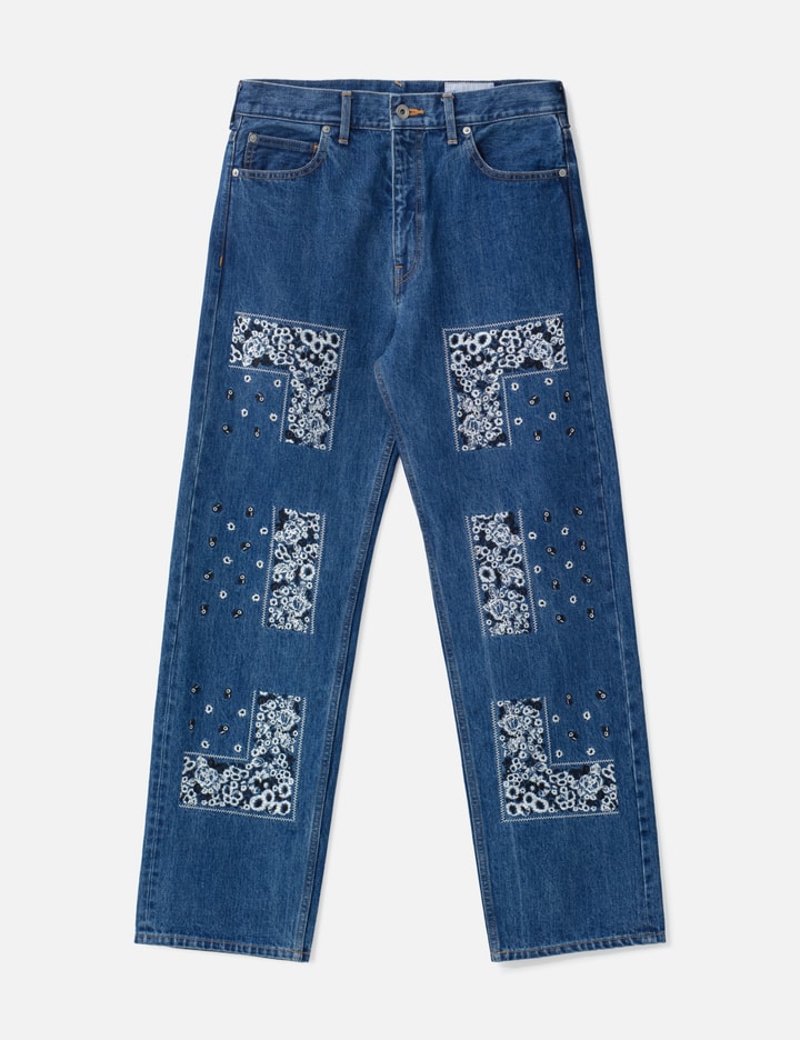NÒMARHYTHM TEXTILE Bandana Embroidery Denim Pants
