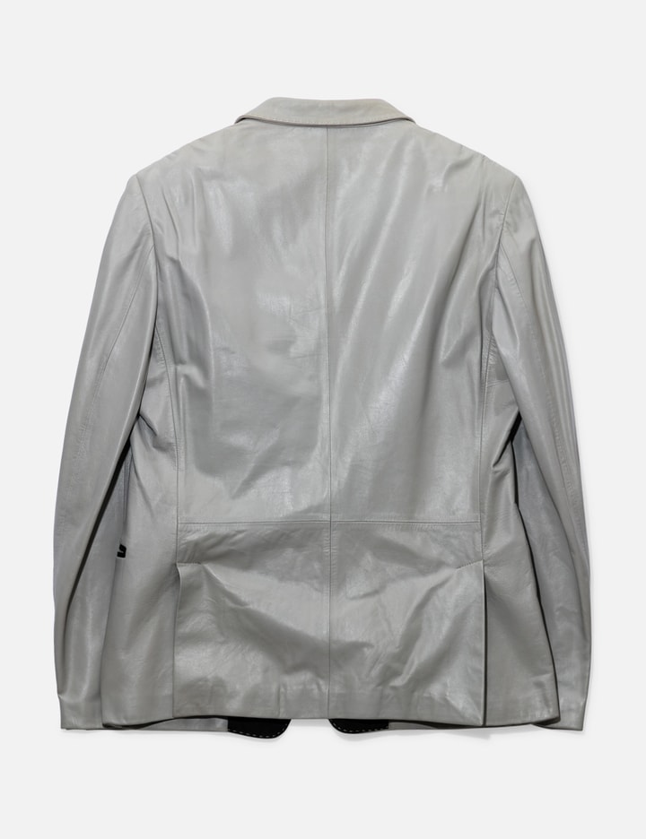 Shop Dolce & Gabbana Leather Jacket In Grey