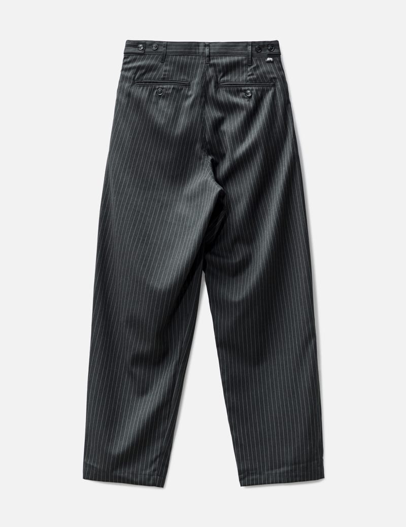 STUSSY STRIPED VOLUME PLEATED TROUSER Stüssy - Stripe Volume Pleated Trousers | HBX