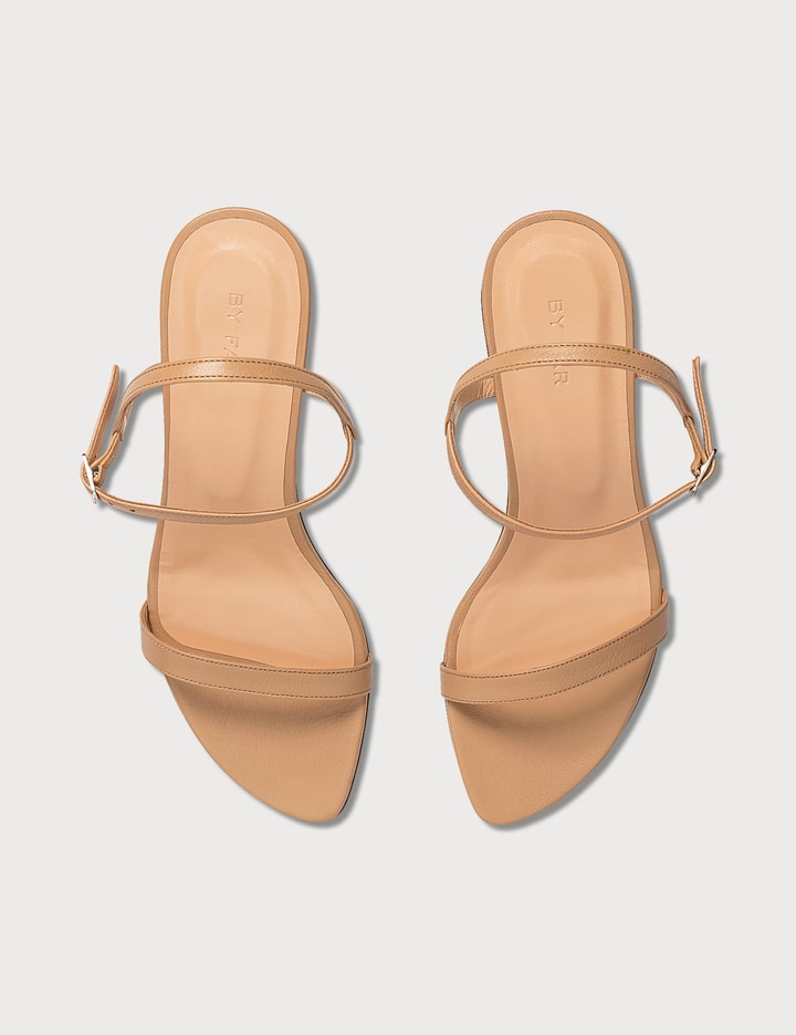 Magnolia Nude Ostrich Embossed Leather Sandals Placeholder Image