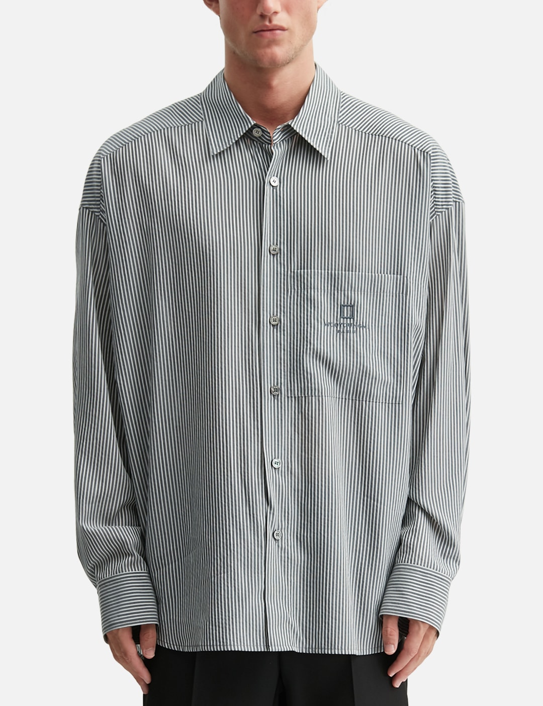 Black Stripe Over Size Shirt view 18