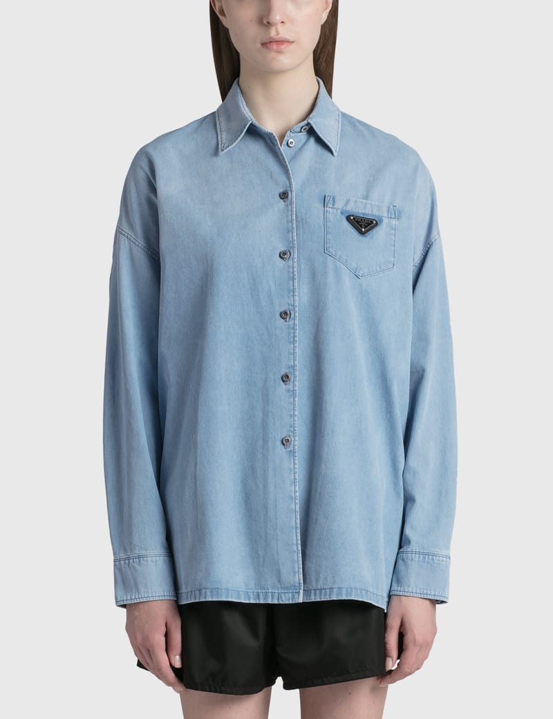 light blue prada shirt