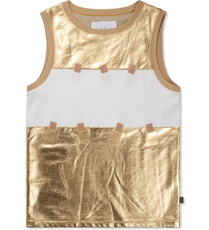 Gold Band Aid Motif Sleeveless Top Placeholder Image