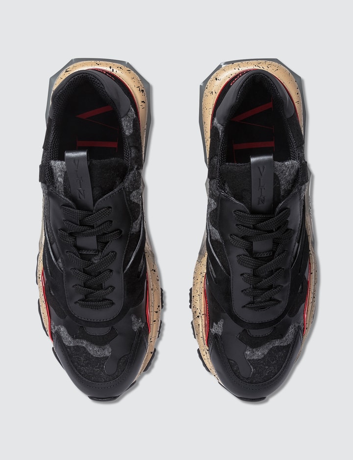 Valentino Garavani Bounce Camouflage Fabric and Metallic Leather Sneaker Placeholder Image