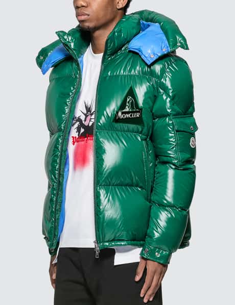 Moncler Nylon Down Jacket with Patch Detail HBX