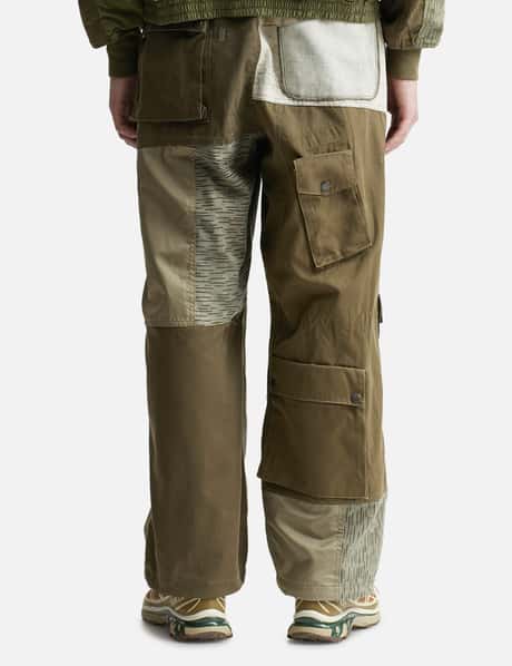 Khaki Cargo Pants For Men Mens Casual Fitness Patchwork