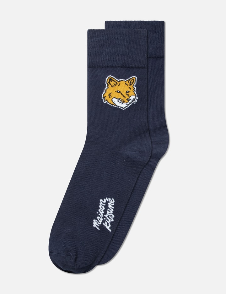 Maison Kitsuné Fox Head Socks In Blue