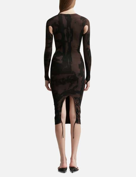 CUT-OUT PRINTED SCULPTING DRESS view 9