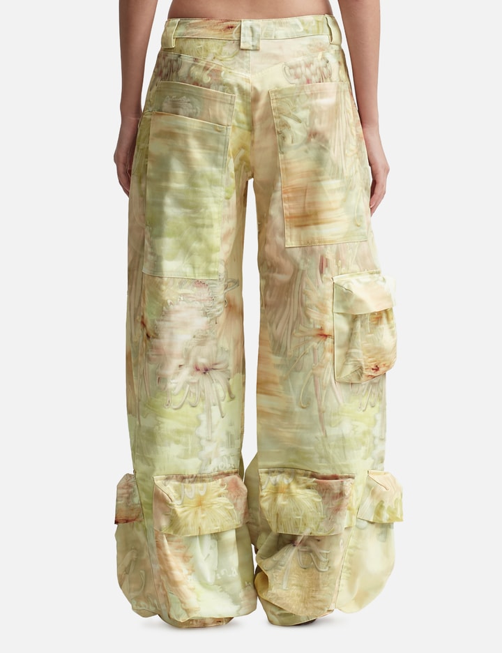 military style cargo in floral tie dye