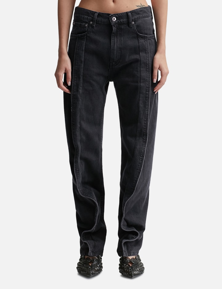 Y/project Evergreen Banana Slim Jeans In Black