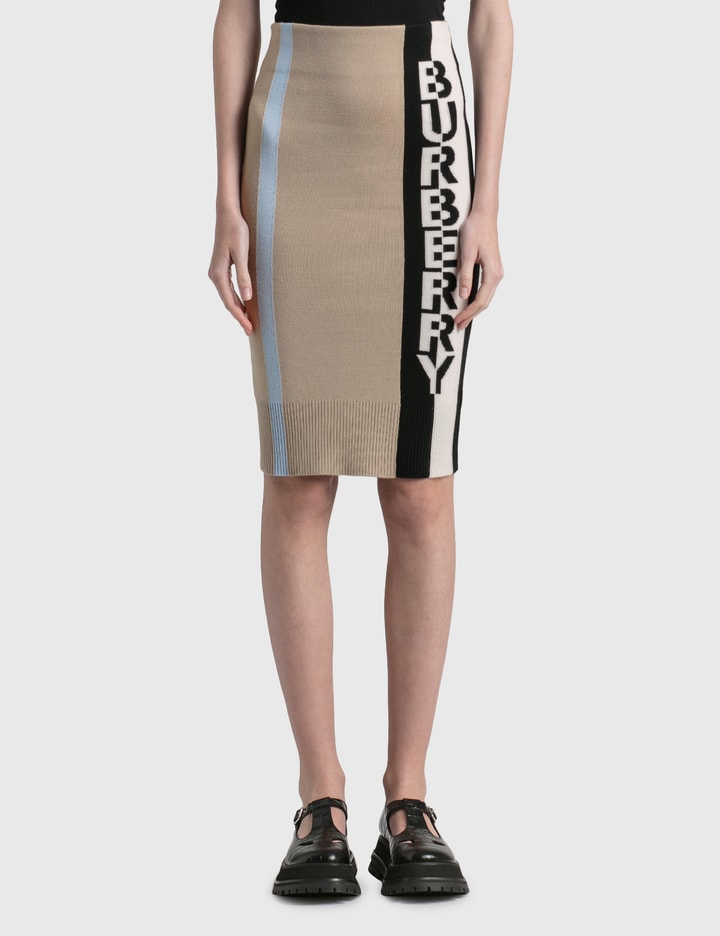 Logo Merino Wool Blend Jacquard Skirt Placeholder Image