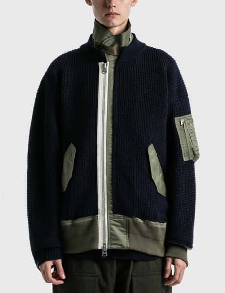 Sacai - Wool Knit Blouson | HBX - Globally Curated Fashion and  