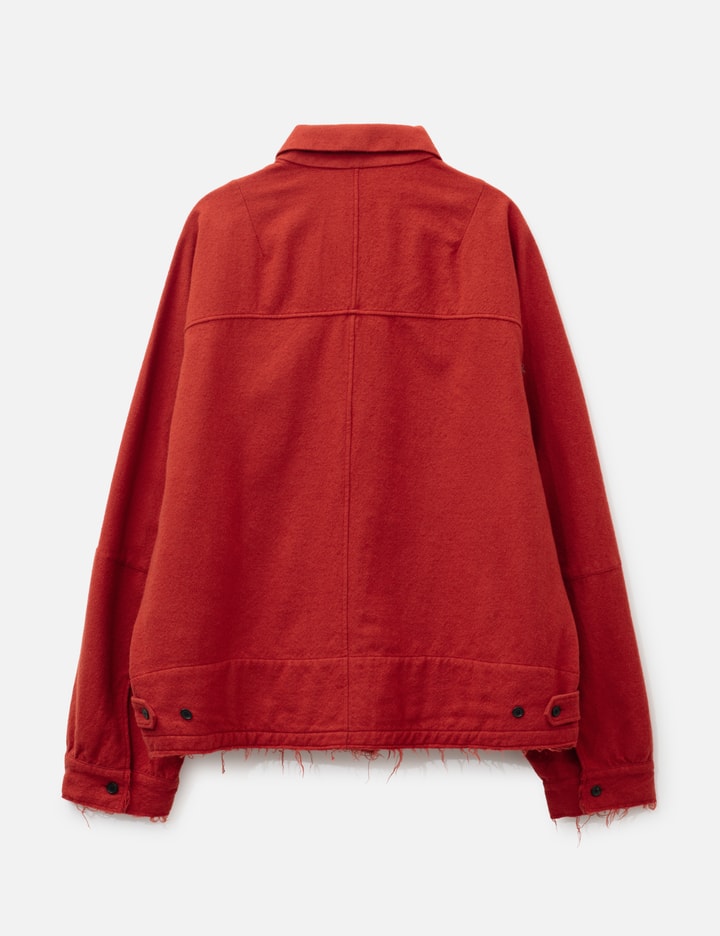 ANCELLM Shrink Wool Zip-Up Shirt Jacket