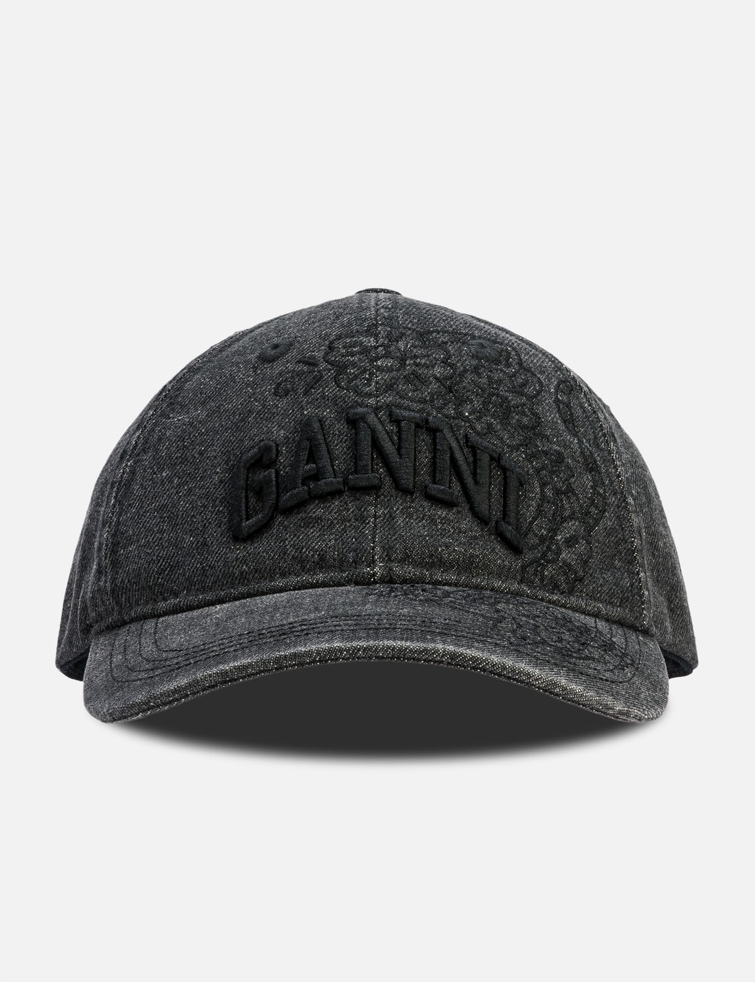 Washed Embroidery Denim Cap view 7