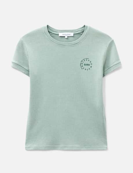 메종 키츠네 Circle Stamp Faded Fitted Tee-Shirt