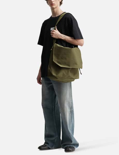 Hender Scheme Flap Shoulder Big - Khaki nylon-and-leather shoulder 