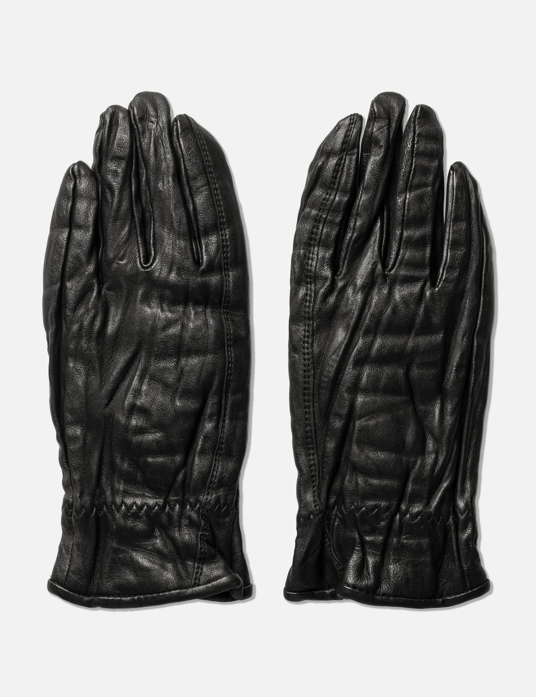Coor Vegetable Pleated Washed Gloves In Black/黑色/블랙/ブラック