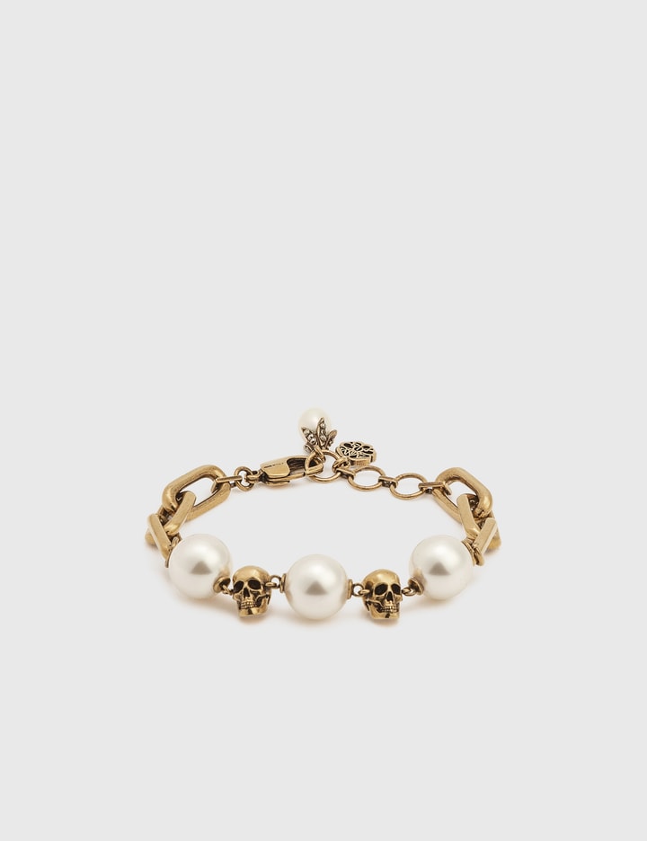 Pearl-like Skull Chain Bracelet Placeholder Image