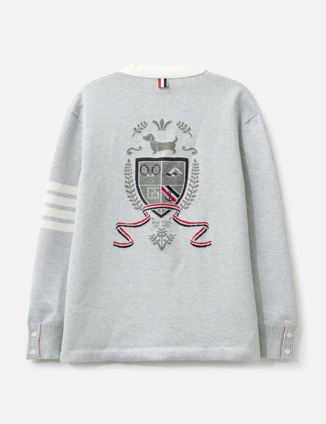 Crest Intarsia Jacquard 4-Bar Rugby Fit Cardigan view 9