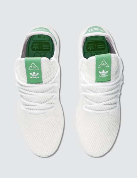 adidas gazelle silver green womens Adidas Pharrell Williams White Tennis HU Low Top Sneakers US12  THE-ECHELON
