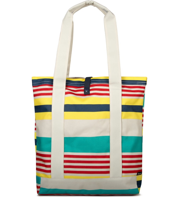 Malibu Stripe/Bone/Navy Rubber Market Tote Bag Placeholder Image