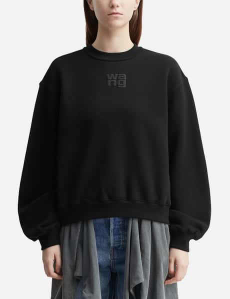 T By Alexander Wang Puff Logo Essential Terry Crew Sweatshirt