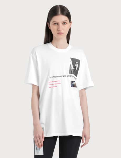 Burberry 몽타주 프린트 코튼 오버사이즈 티셔츠