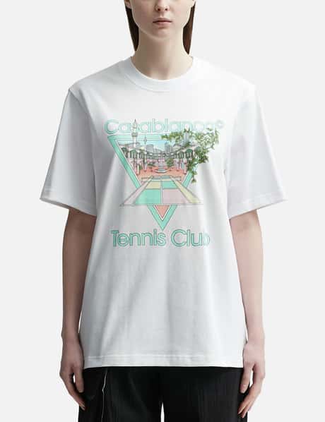 Casablanca 테니스 클럽 파스텔 프린트 티셔츠