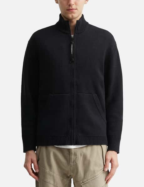 C.P. Company Cotton Mixed Zipped Cardigan - Cotton knit with a 