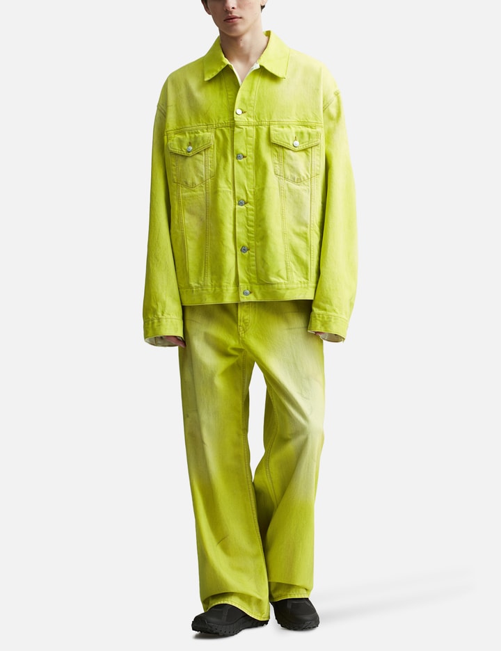 Shop Acne Studios Oversized Denim Jacket In Yellow