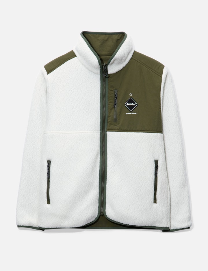 Shop F.c. Real Bristol Polartec Boa Fleece Reversible Jacket In Green