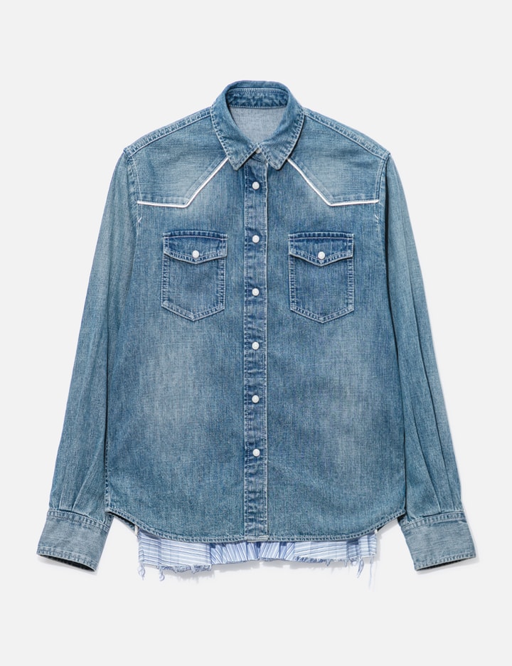 SACAI DENIM JACKET WITH PLEATED REAR Placeholder Image