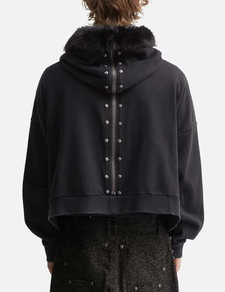 "Nyra" Zip-Up Hoodie With Detachable Fur Trim Hood view 20