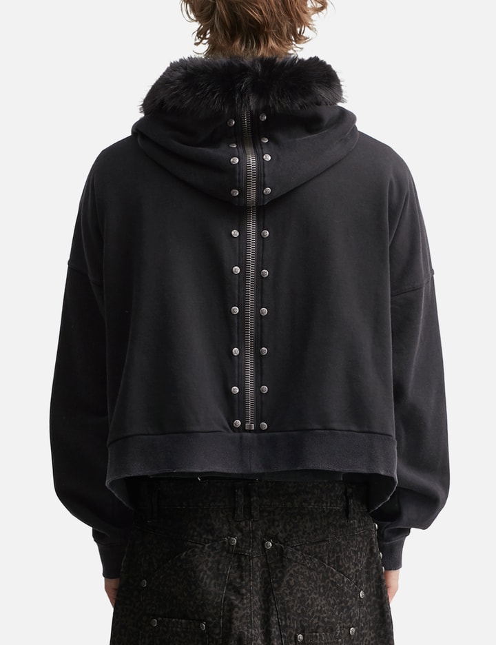 "Nyra" Zip-Up Hoodie With Detachable Fur Trim Hood view 6