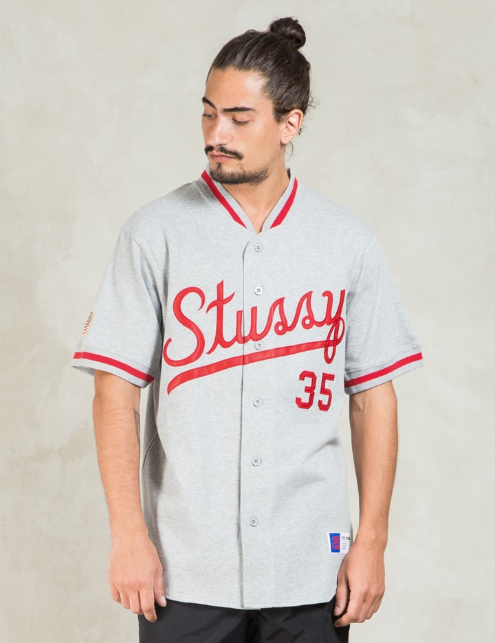 Stüssy Grey Heather  Script Baseball Jersey
