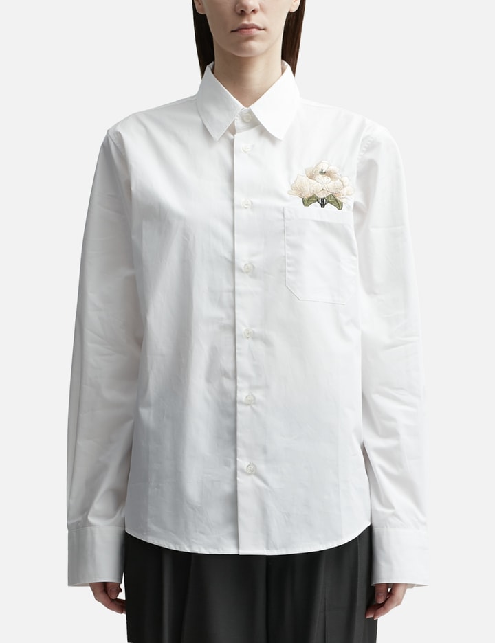 White Flowers Pocket Button Shirt Placeholder Image