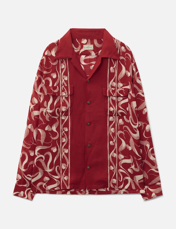 Kapital Camp-Collar Printed Woven Shirt