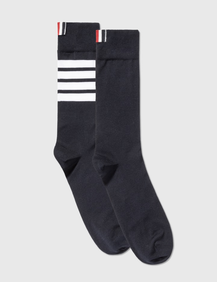 Thom Browne Mid Calf Socks Grey In Blue