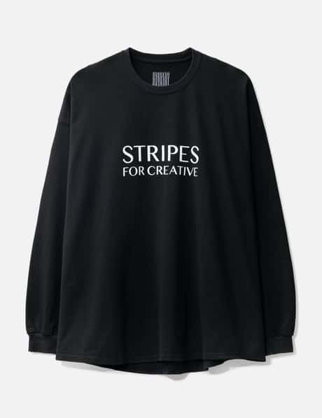 Stripes For Creative 슈퍼 빅 라운드 긴소매 티셔츠