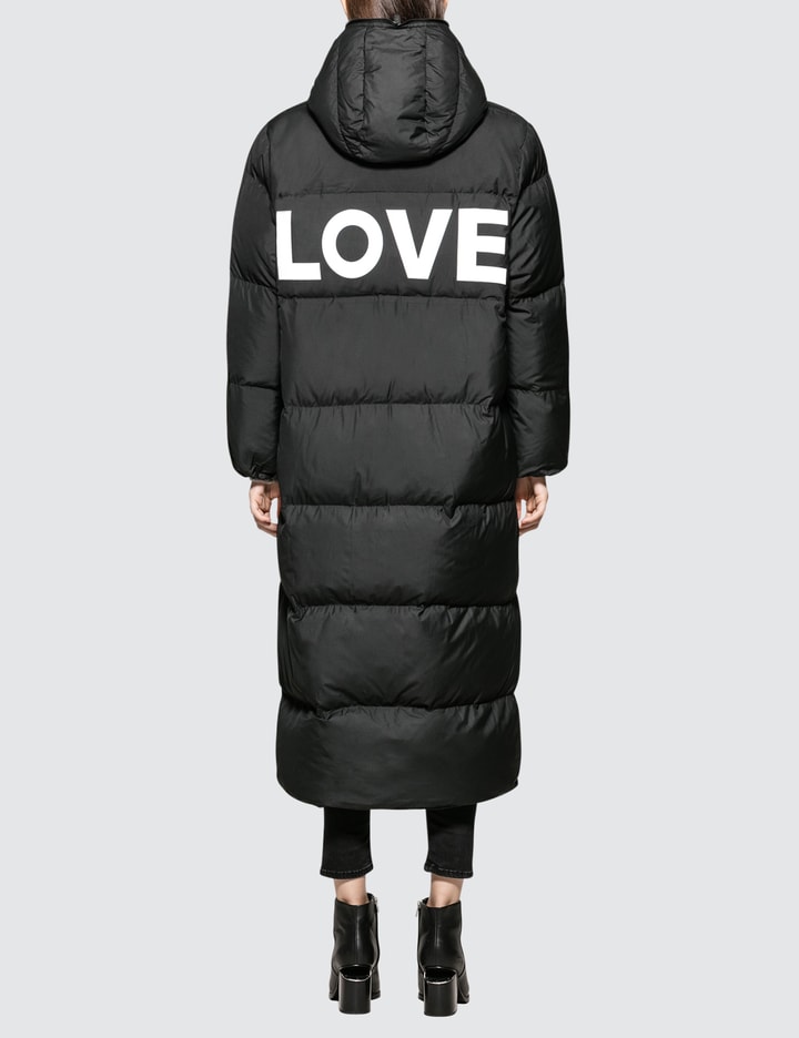 Duvetica X Katharine Hamnett Full Length Oversised Puffa Coat With Love Slogan Placeholder Image